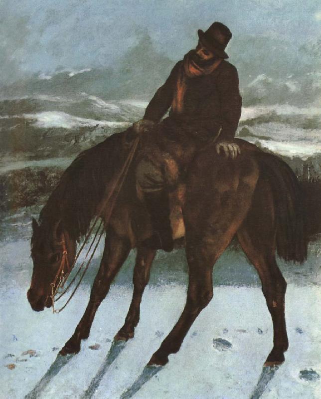 Gustave Courbet Hunter on the horse back oil painting image